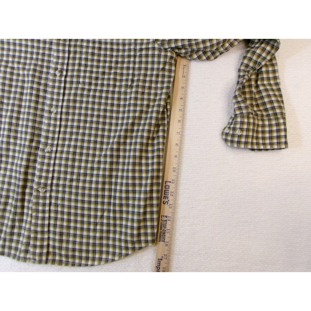 Banana Republic Mens Plaid Button Down Shirt Black Fern Green 542377-19 Medium - Picture 3 of 10